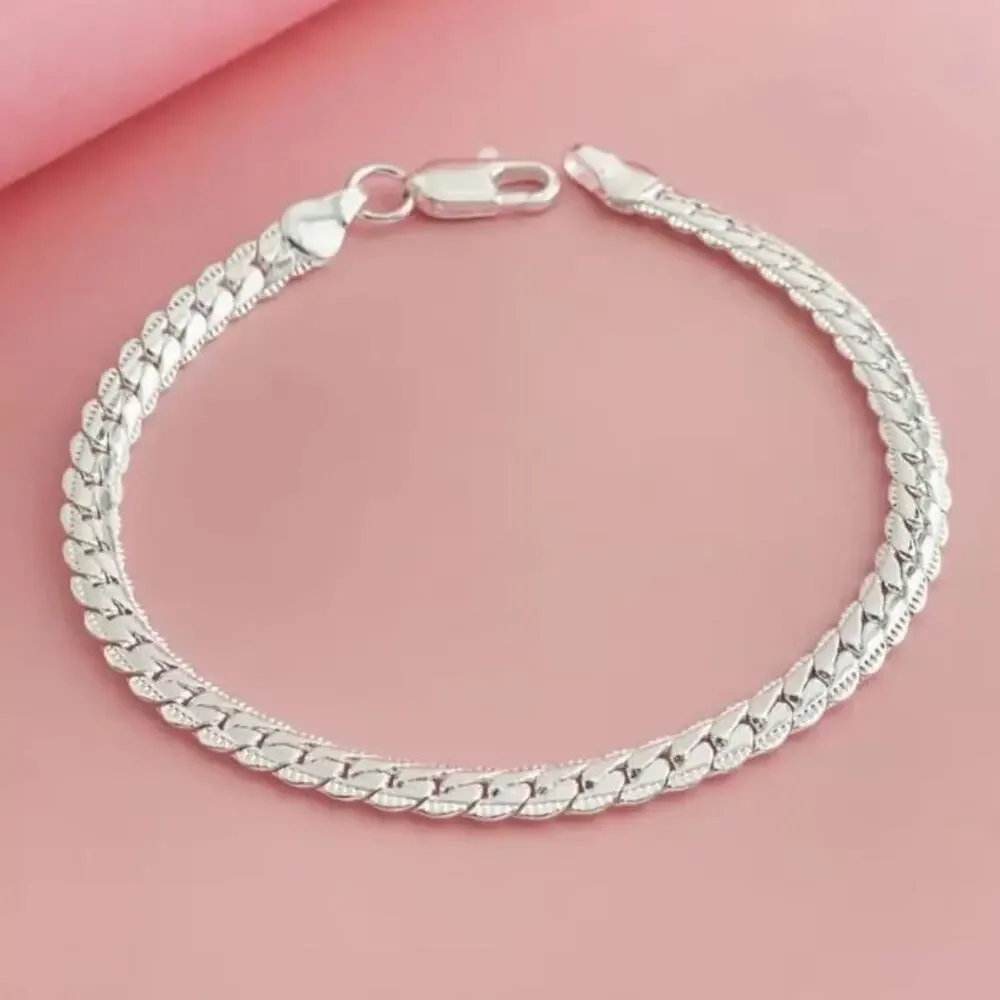 Petite 925 Silver Cuban Snake Chain 7 in. x 6 mm. Anniversary Birthday Gift NEW!